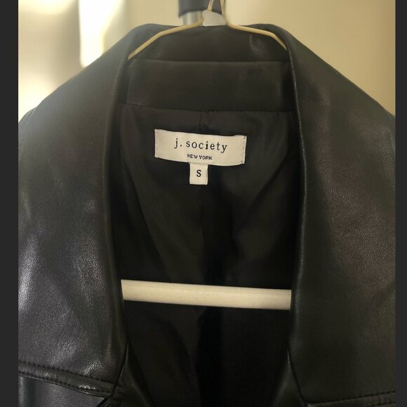 J Society- Faux Leather Biker Jacket With Short Sleeves. - Picture 2 of 4